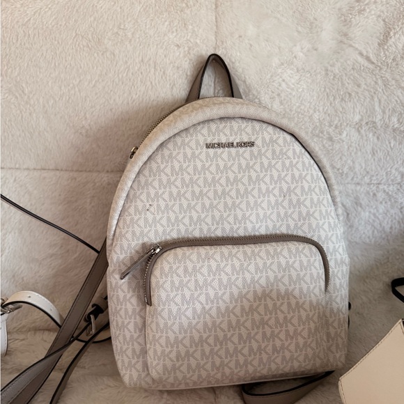 Michael Kors Beige Monogram Backpack - Picture 1 of 1